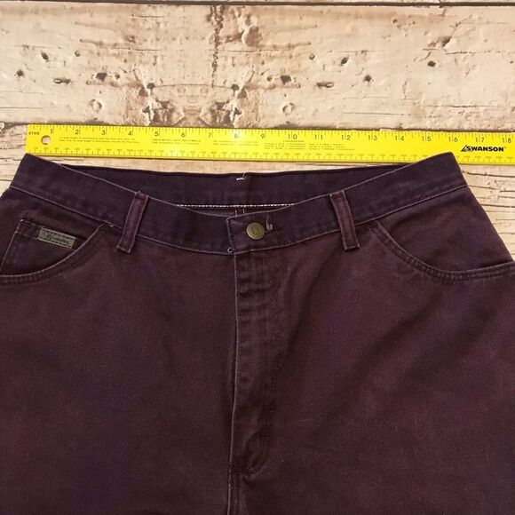 Vintage Wrangler Womens High Waisted Burgundy Plum “Mom” Jeans Size 16 (31/31) - Picture 8 of 16